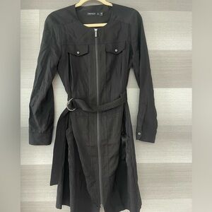 Karen Mullen Dress, Black, Belted, Size 6
